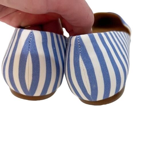 J. Crew blue white striped Zoe d'Orsay flats ballet shoes slip ons size 6 - Picture 4 of 11